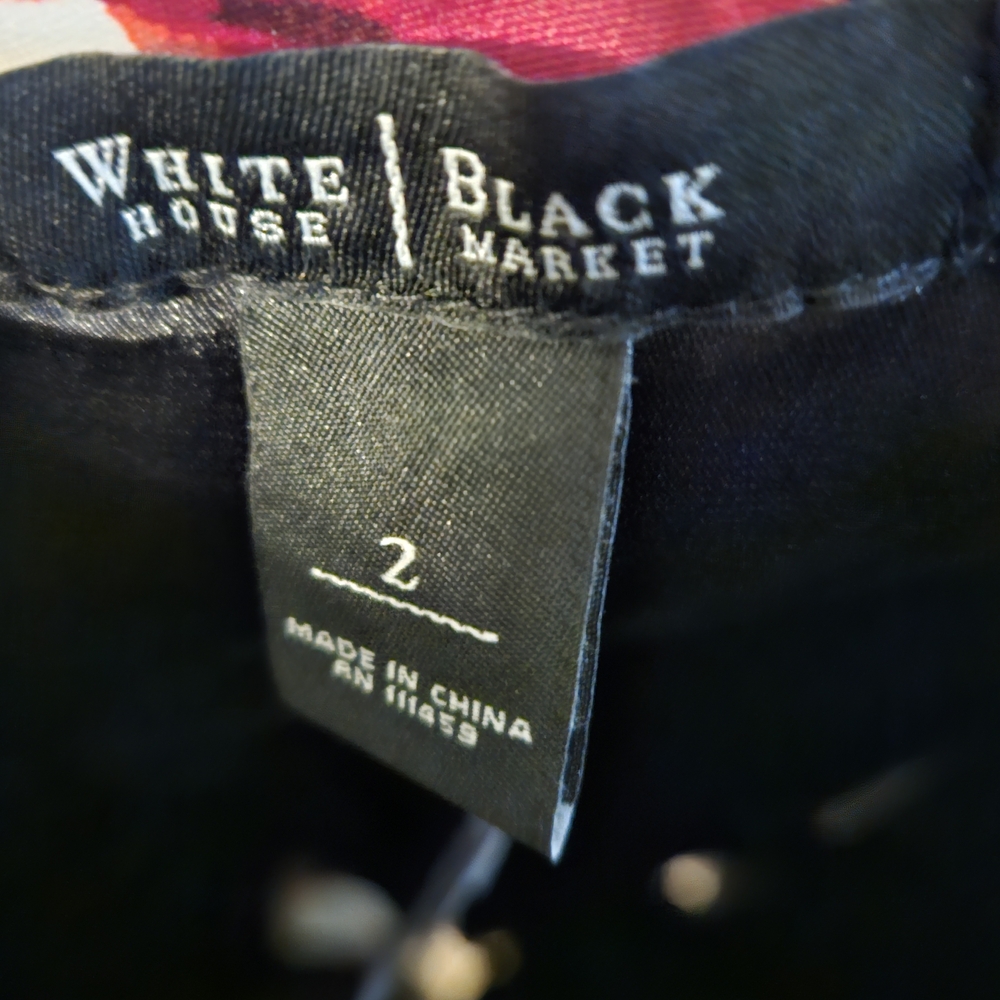 White House Black Market Black and Red Satin Dress - Picture 5 of 6